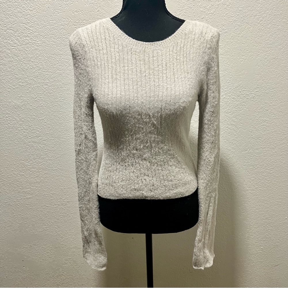 H&M Divided Super Soft Cream Ribbed Knit Sweater